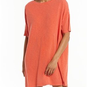 Z Supply  Delta Slub T-Shirt Dress, Chili orange color new with tags